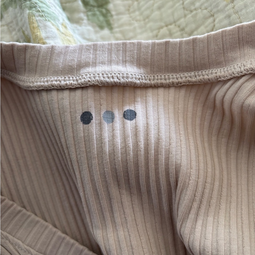 Three Dots Ribbed Long Sleeve Beige Basic Top - image 3